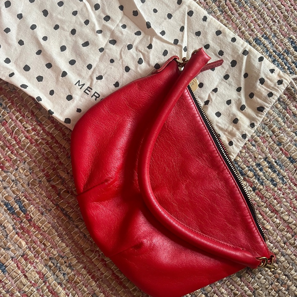 Clare V. Petit Moyen Red Leather Bag